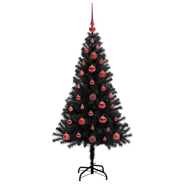 vidaXL Kerstboom met 150 LED met standaard Zwart 120 cm PVC