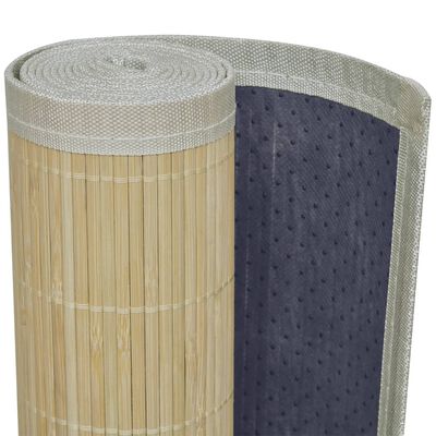 Rechthoekige bamboe mat 150 x 200 cm (Neutraal)