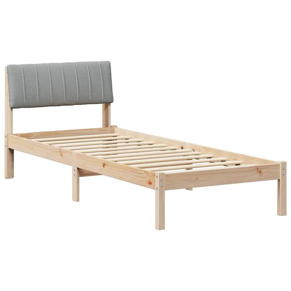 vidaXL Bedframe Bruin en lichtgrijs 80 x 200 cm Massief grenenhout