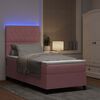 vidaXL LED Box Spring Bed met matras Roze 100 x 200 cm Stof