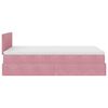 vidaXL Ottoman bed met matras en LED's 120x200cm fluweel roze