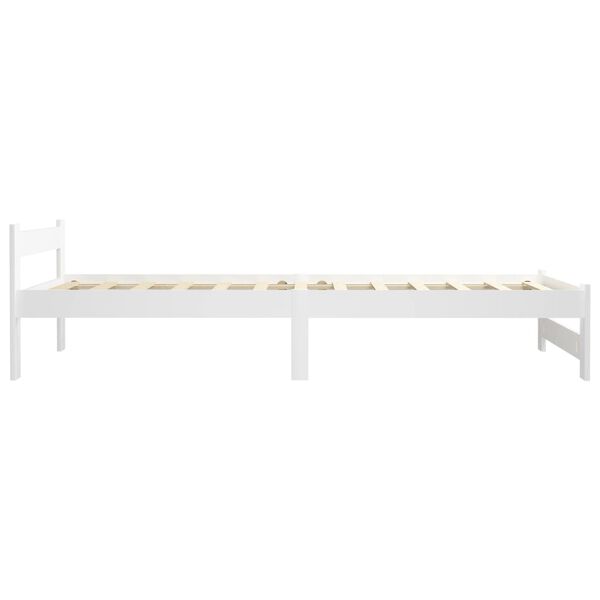 vidaXL Bedframe massief grenenhout wit 100x200 cm