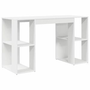 vidaXL Bureau Wit Bewerkt hout 130 x 50.5 x 75 cm