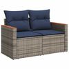 vidaXL 9-delige Loungeset met kussens poly rattan grijs