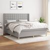 vidaXL Boxspring met matras stof lichtgrijs 160x200 cm