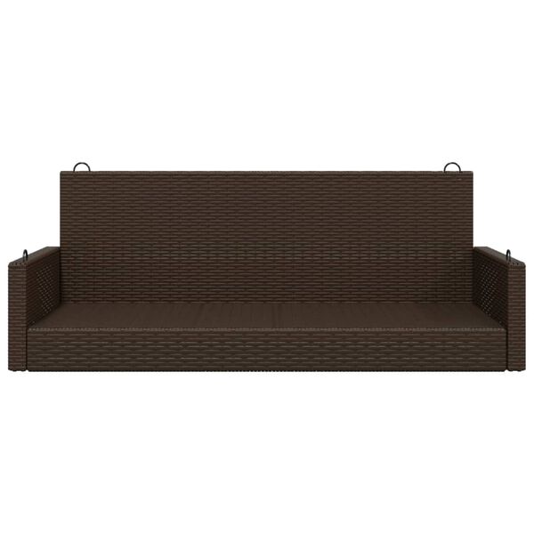 vidaXL Schommelbank 119x56x48 cm poly rattan bruin