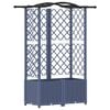 vidaXL Verhoogd Bed met Trellis en Dak Grijs 122 x 40 x 138 cm PP