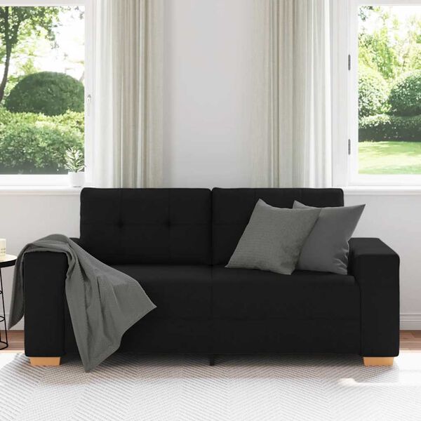 vidaXL Loveseat bank 180x77x82 cm stof zwart
