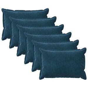 vidaXL Kussen met kussen HOUTEN 6 st Blauw fluweel