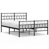 vidaXL Bedframe met hoofd- en voeteneinde metaal zwart 140x190 cm