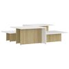 vidaXL Salontafels 2 st 111,5x50x33 cm bewerkt hout sonoma eiken wit