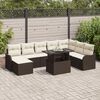 vidaXL Tuin Sofa Set met kussen met opslag 9 pcs Bruin Poly riet