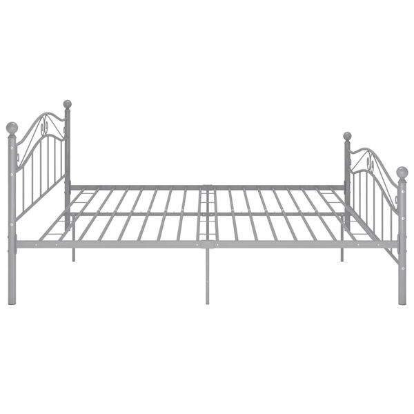 vidaXL Bedframe metaal grijs 200x200 cm