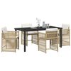 vidaXL Tuin eettafelset 5 pcs Beige poly rattan