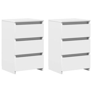 vidaXL Nachtkastjes 2 st 40x35x62,5 cm bewerkt hout wit