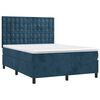 vidaXL Boxspring met matras en LED fluweel donkerblauw 140x200 cm