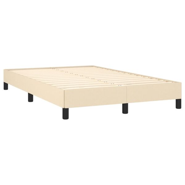 vidaXL Boxspring met matras stof cr&egrave;mekleurig 120x190 cm