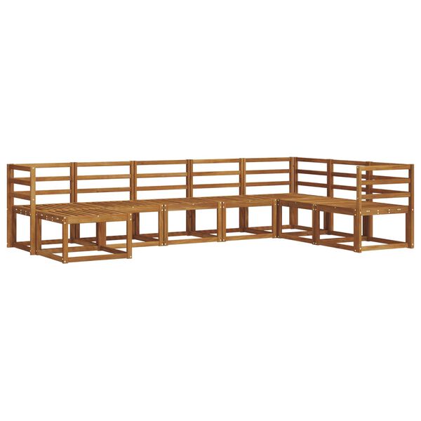 vidaXL Buiten bankenset met kussen 8 pcs Natuurlijk en Antraciet