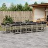 vidaXL 17-delige Tuinset met kussens poly rattan lichtgrijs
