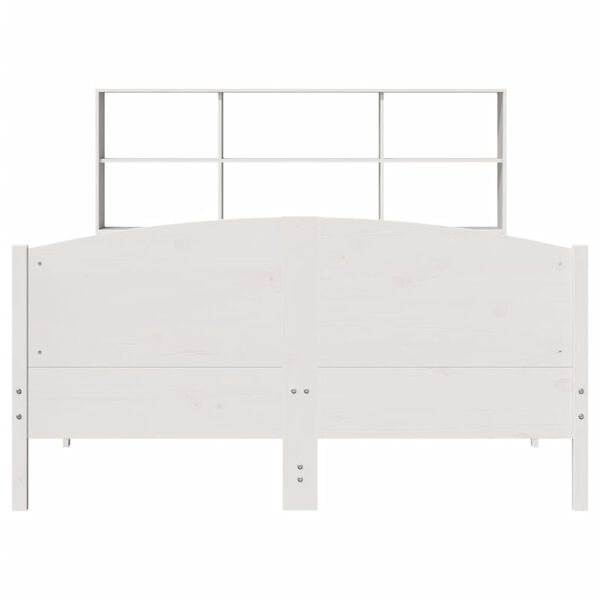 vidaXL Bed met boekenkast zonder matras grenenhout wit 120x200 cm