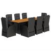 vidaXL 9-delige Tuinset poly rattan zwart