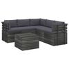 vidaXL 6-delige Loungeset met kussens pallet massief grenenhout