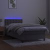 vidaXL Boxspring met matras en LED fluweel lichtgrijs 80x200 cm