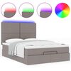 vidaXL Ottoman bed met matras en LED's 140x190cm stof taupe