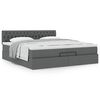 vidaXL Ottoman bed met matras 200x200 cm stof donkergrijs