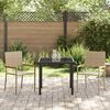 vidaXL Tuin eettafelset met kussen 3 pcs Beige poly rattan