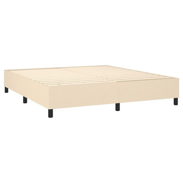 vidaXL Boxspring met matras stof cr&egrave;mekleurig 160x200 cm