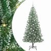 vidaXL Kunstmatige Kerstboom Sneeuw Gevlochten met LED Licht 210 cm