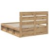 vidaXL Bedframe Ambachtelijk eiken 140 x 200 cm Massief grenenhout