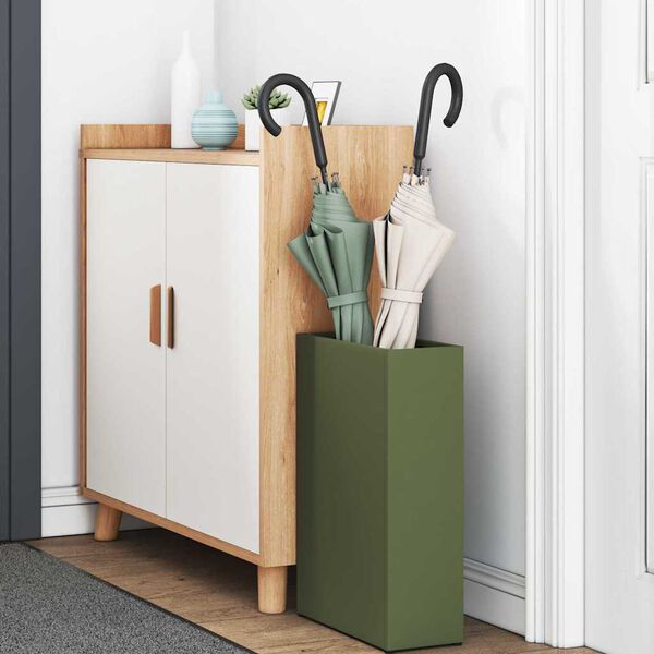 vidaXL Paraplu Standaard Olijfgroen 28 x 12 x 41 cm Staal