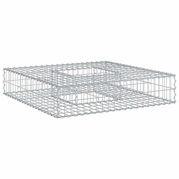 vidaXL Gabion Verhoogd Bed Zilver 100 x 100 x 20 cm