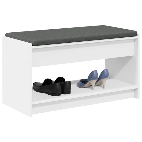 vidaXL Halbank Wit 83 x 38 x 45 cm Ge&iuml;ndustrialiseerd hout en stof