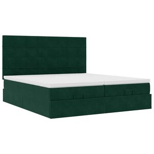 vidaXL Ottoman bed met matrassen en LED's 180x200cm fluweel