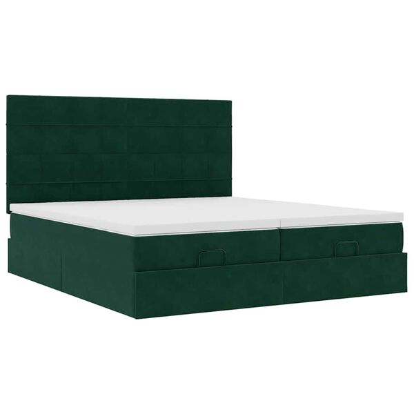 vidaXL Ottoman bed met matrassen en LED's 180x200cm fluweel