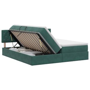 vidaXL Opslag bed met hoofdeinde 2 st Donkergroen