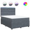 vidaXL Boxspring met matras fluweel donkergrijs 160x200 cm