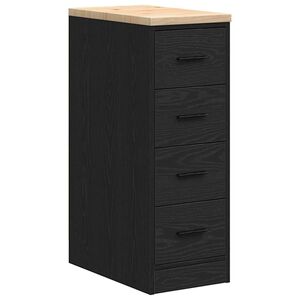 vidaXL Garagekast 30x51x85 cm massief grenenhout zwart