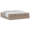 vidaXL Ottoman bed met matrassen 200x200cm kunstleer cappuccinokleurig