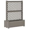 vidaXL Grote planter met trellis Grijs 99,5 x 43 x 133,5 PP
