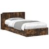 vidaXL Bedframe met opslag Gerookt eiken 75 x 190 cm Bewerkt hout