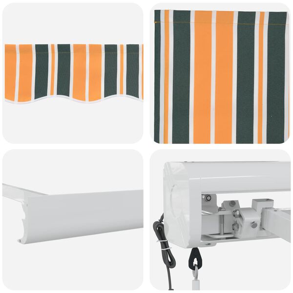 vidaXL Markies Groen en Geel 350 x 250 x 165 cm Polyester en Aluminium