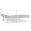 vidaXL Bedframe met hoofdbord metaal wit 150x200 cm
