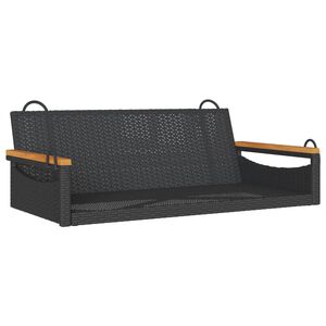 vidaXL Schommelbank 109x62x40 cm poly rattan zwart