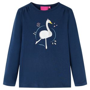 Kindershirt met lange mouwen 116 marineblauw