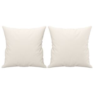 vidaXL Sierkussens 2 st 40x40 cm kunstleer cr&egrave;mekleurig
