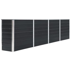 vidaXL Plantenbak verhoogd 320x40x77 cm gegalvaniseerd staal antraciet